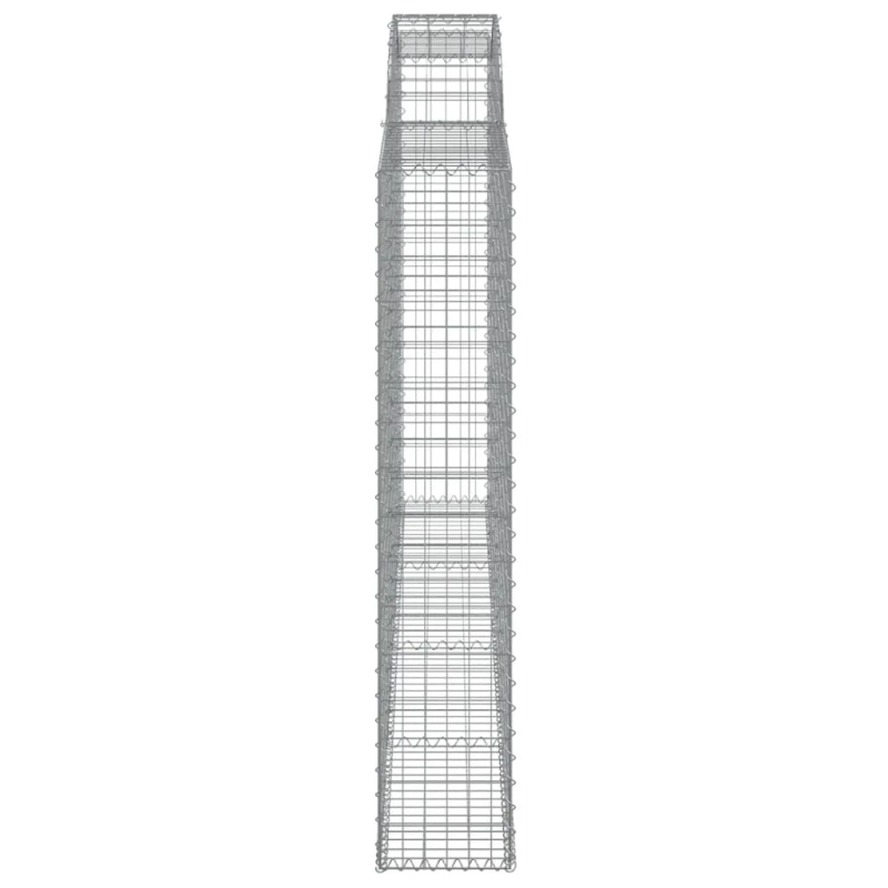 vidaXL arkveida gabiona grozi, 7 gb., 300x30x160-180cm, cinkota dzelzs