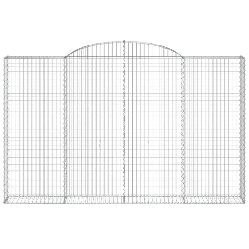 vidaXL arkveida gabiona grozi, 3 gb., 300x30x180-200cm, cinkota dzelzs