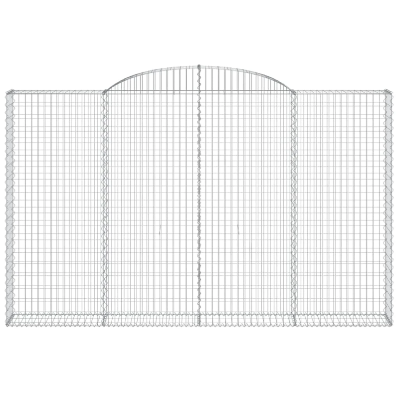 vidaXL arkveida gabiona grozi, 5 gb., 300x30x180-200cm, cinkota dzelzs