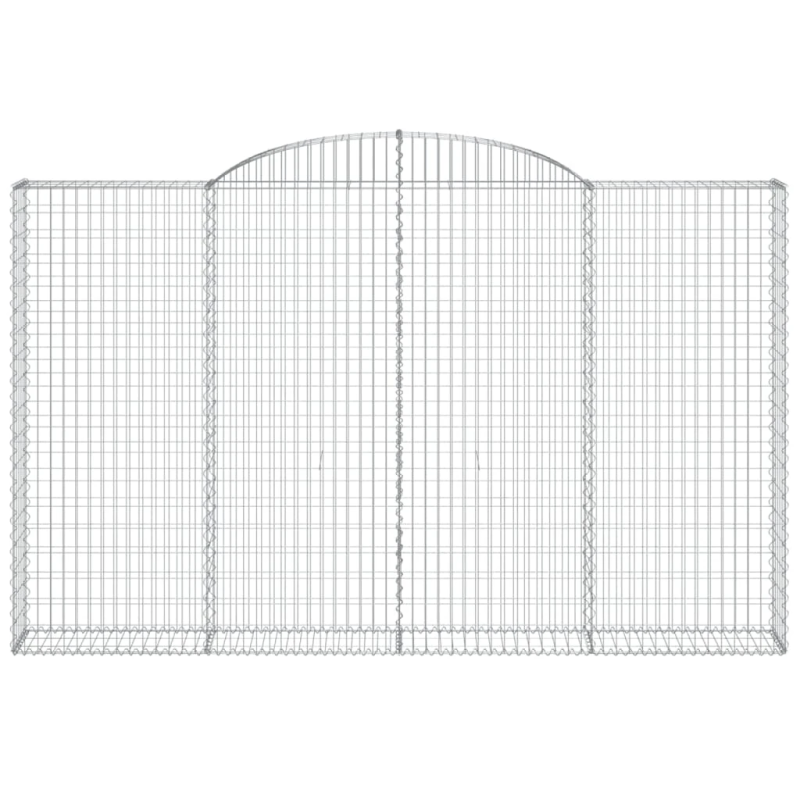 vidaXL arkveida gabiona grozi, 6 gb., 300x30x180-200cm, cinkota dzelzs