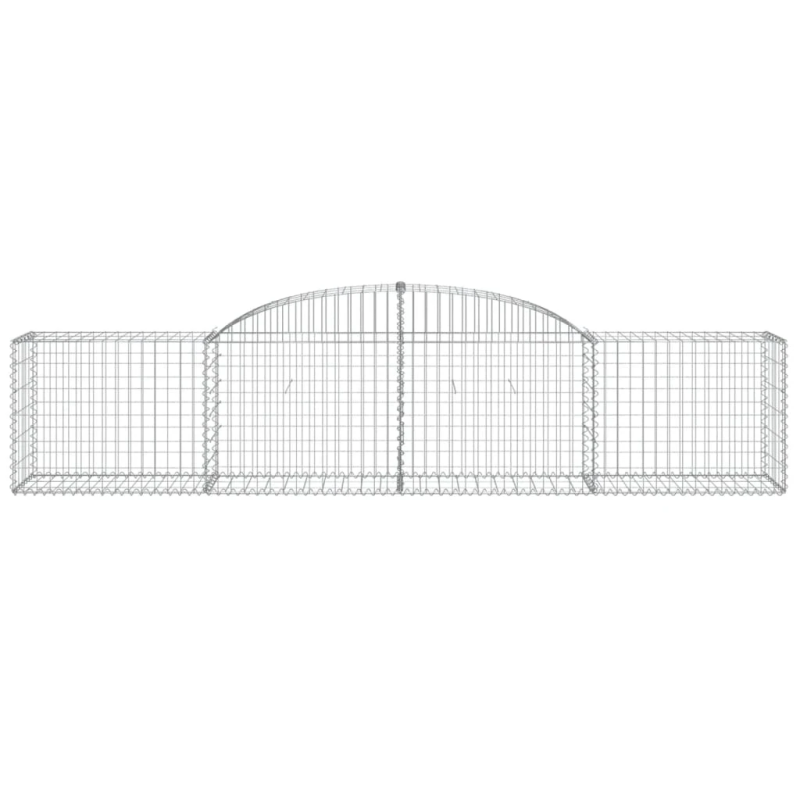 vidaXL arkveida gabiona grozi, 7 gb., 300x50x60-80 cm, cinkota dzelzs