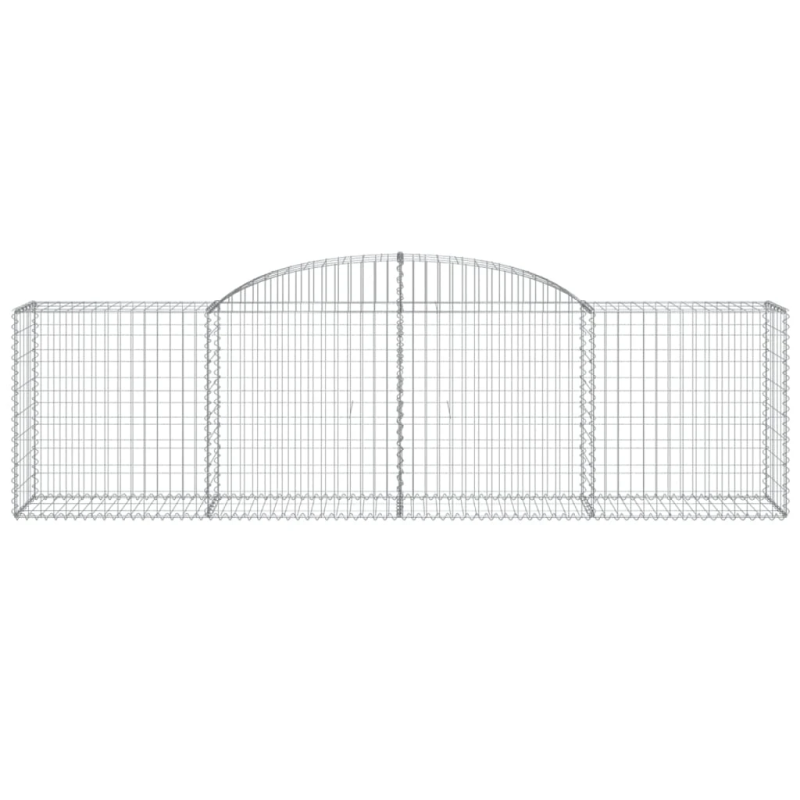 vidaXL arkveida gabiona grozi, 3 gb., 300x50x80-100cm, cinkota dzelzs