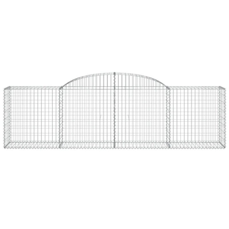 vidaXL arkveida gabiona grozi, 17 gb., 300x50x80-80 cm, cinkota dzelzs