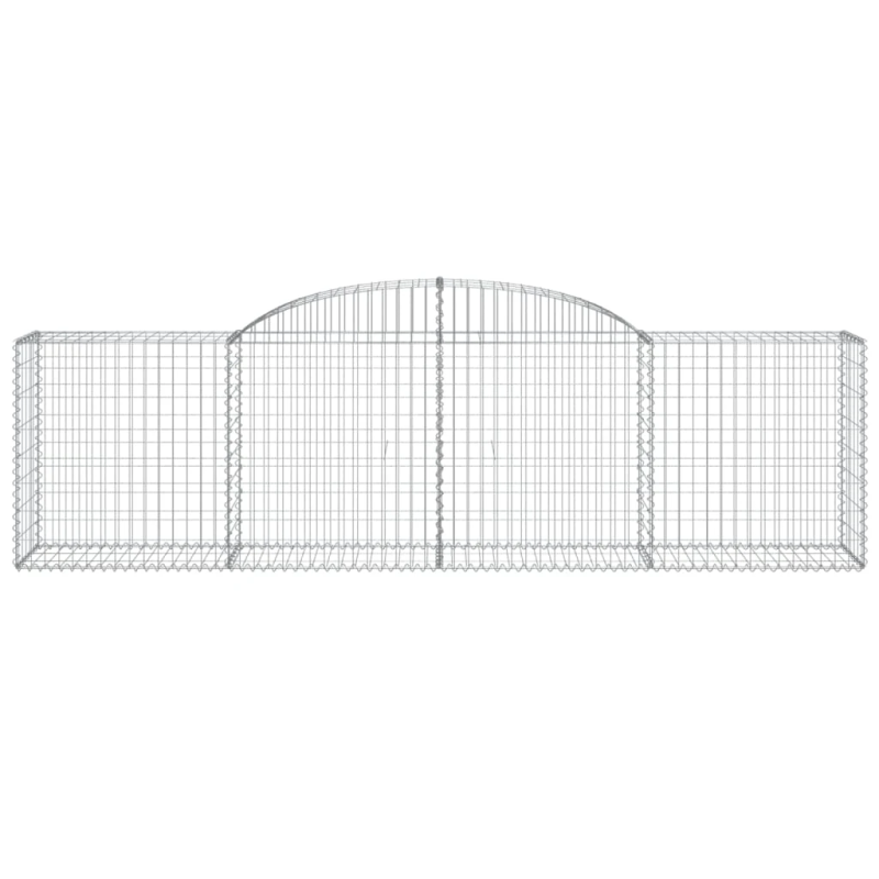 vidaXL arkveida gabiona grozi, 20 gb., 300x50x80-100cm, cinkota dzelzs