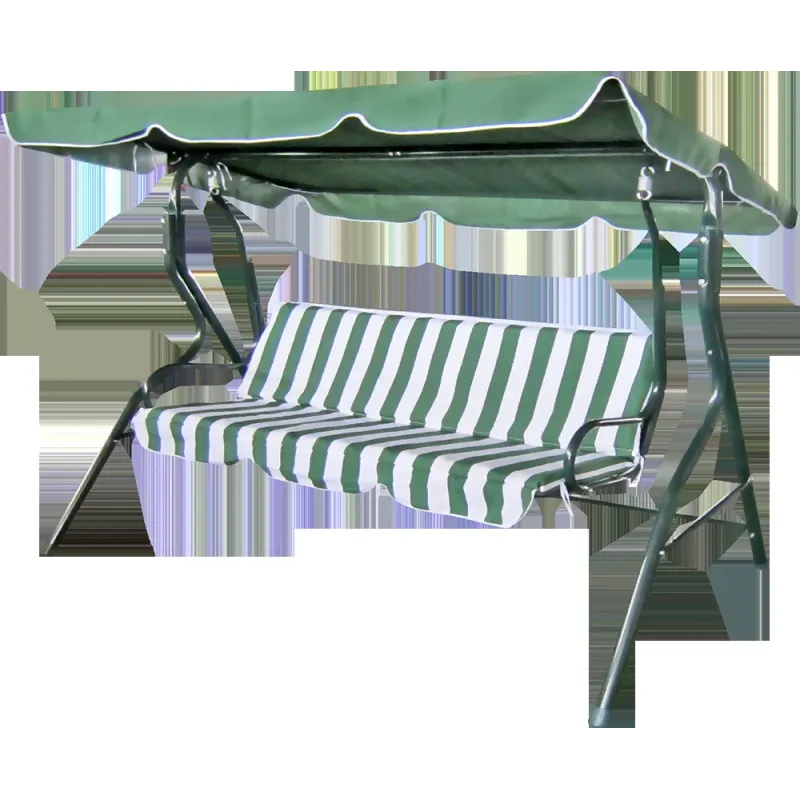 Šūpuļkrēsls 3-vietīgs svītrains zaļš-balts