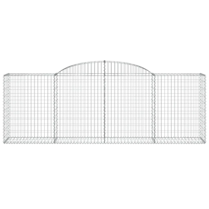vidaXL arkveida gabiona grozi, 7 gb., 300x50x100-120cm, cinkota dzelzs