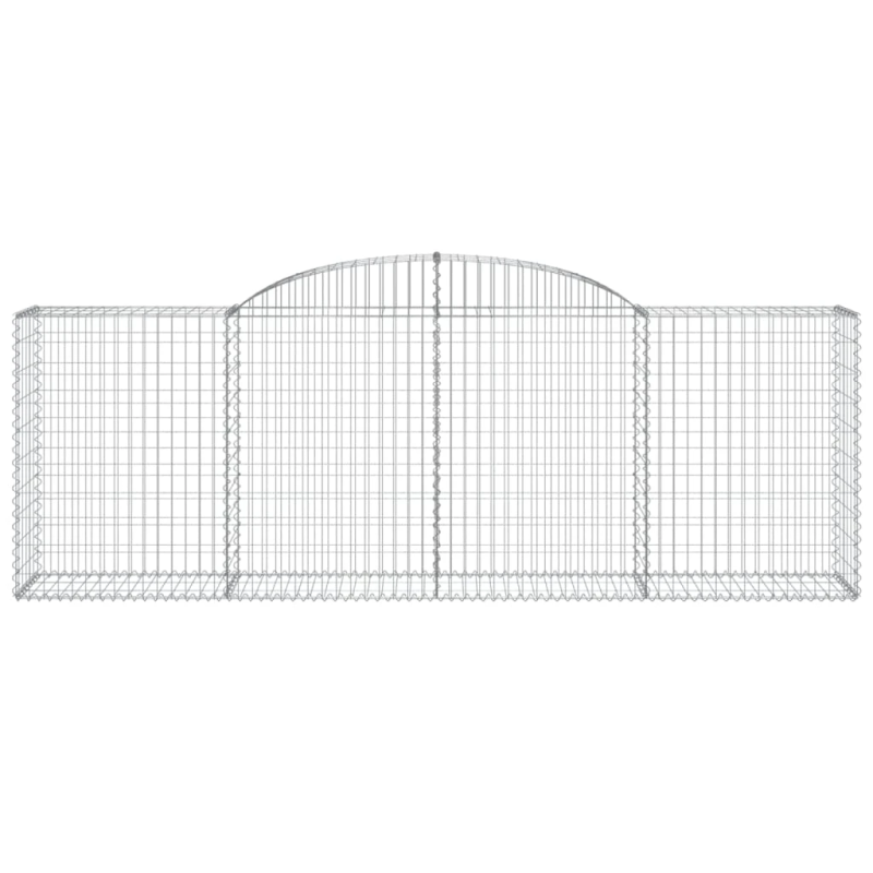 vidaXL arkveida gabiona grozi, 11gb., 300x50x100-120cm, cinkota dzelzs