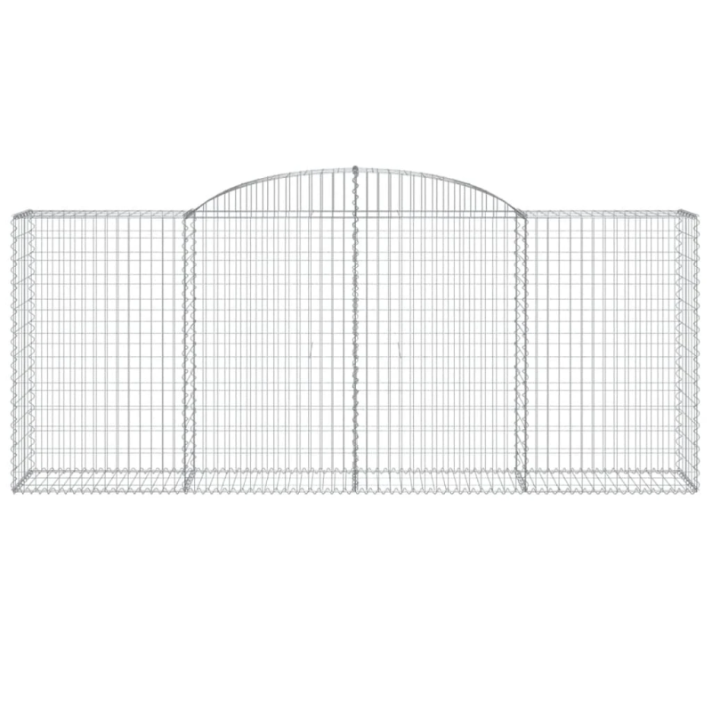 vidaXL arkveida gabiona grozi, 8 gb., 300x50x120-140cm, cinkota dzelzs