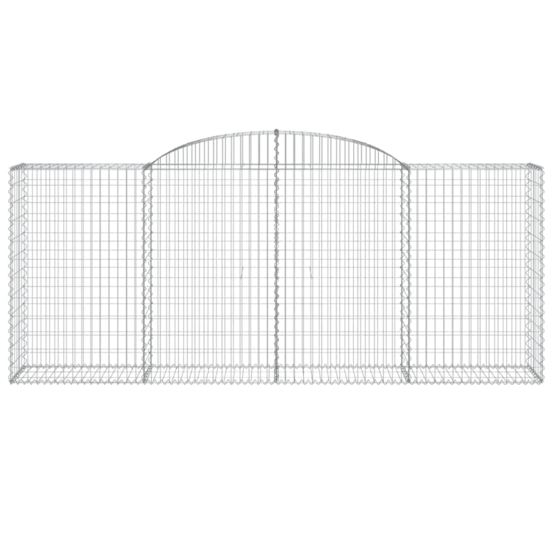 vidaXL arkveida gabiona grozi, 15gb., 300x50x120-140cm, cinkota dzelzs