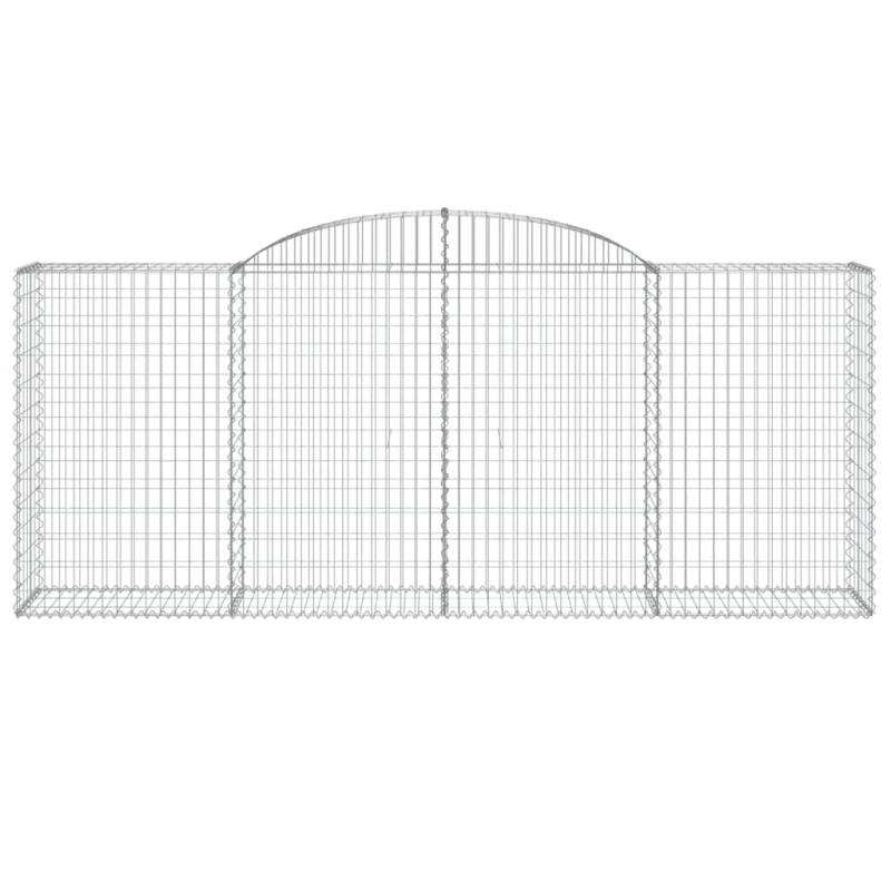 vidaXL arkveida gabiona grozi, 30gb., 300x50x120-140cm, cinkota dzelzs