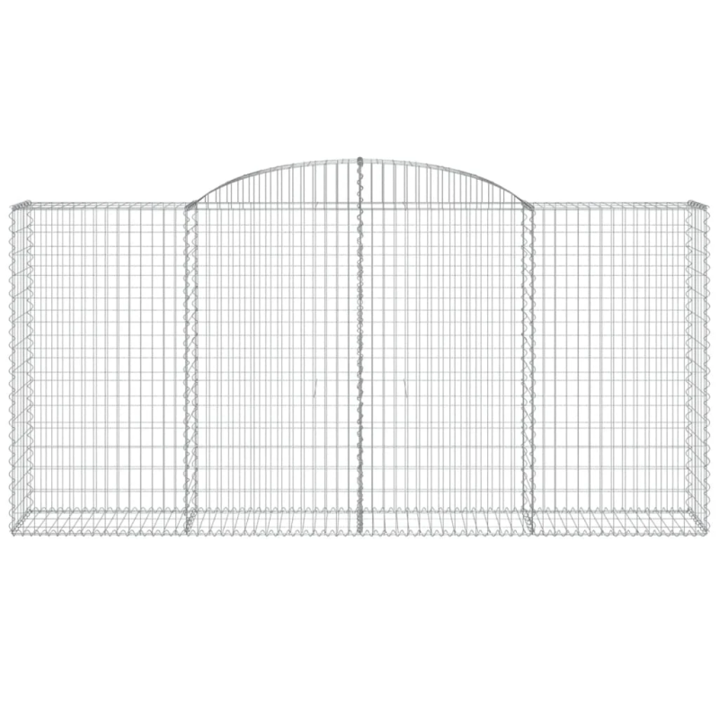 vidaXL arkveida gabiona grozi, 2 gb., 300x50x140-160cm, cinkota dzelzs