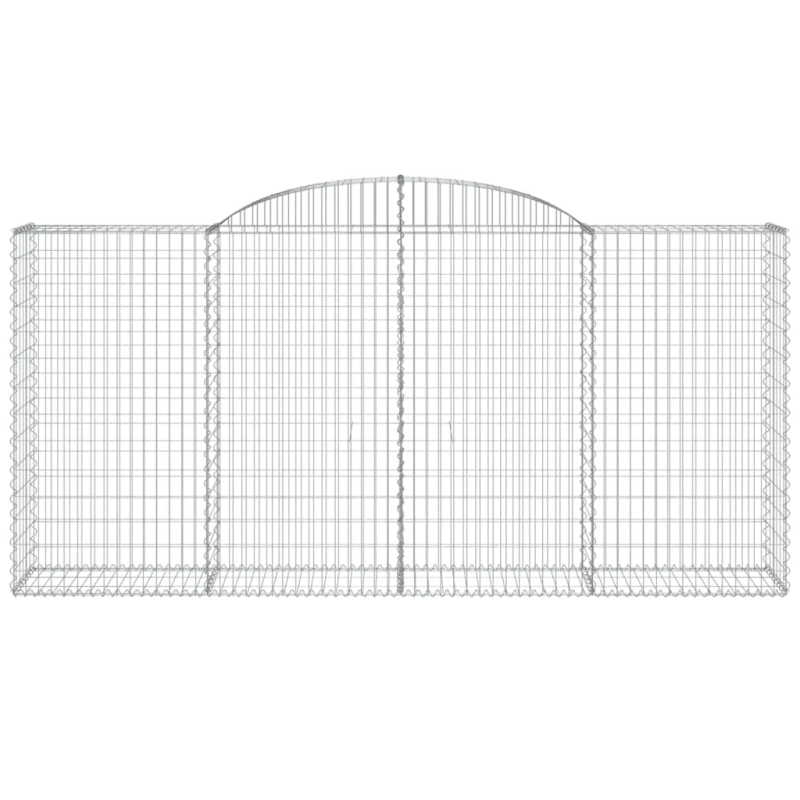 vidaXL arkveida gabiona grozi, 3 gb., 300x50x140-160cm, cinkota dzelzs