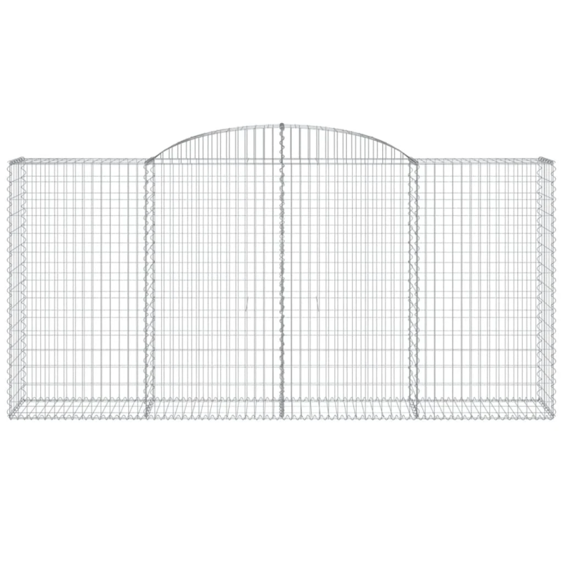 vidaXL arkveida gabiona grozi, 25gb., 300x50x140-160cm, cinkota dzelzs