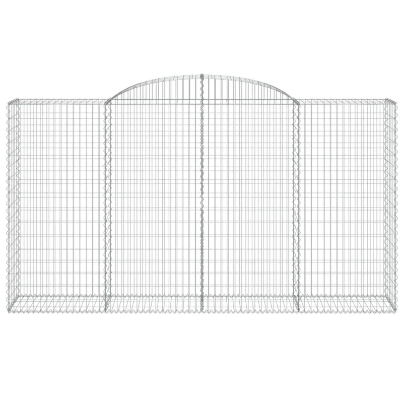 vidaXL arkveida gabiona grozi, 2 gb., 300x50x160-180cm, cinkota dzelzs