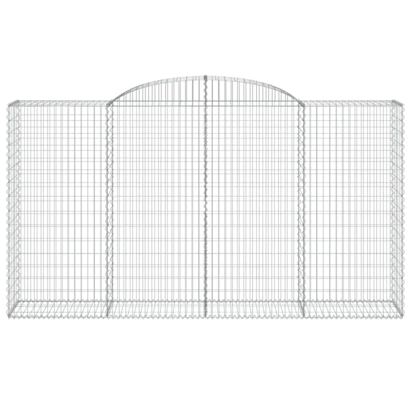 vidaXL arkveida gabiona grozi, 9 gb., 300x50x160-180cm, cinkota dzelzs