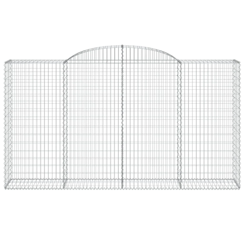 vidaXL arkveida gabiona grozi, 12gb., 300x50x160-180cm, cinkota dzelzs