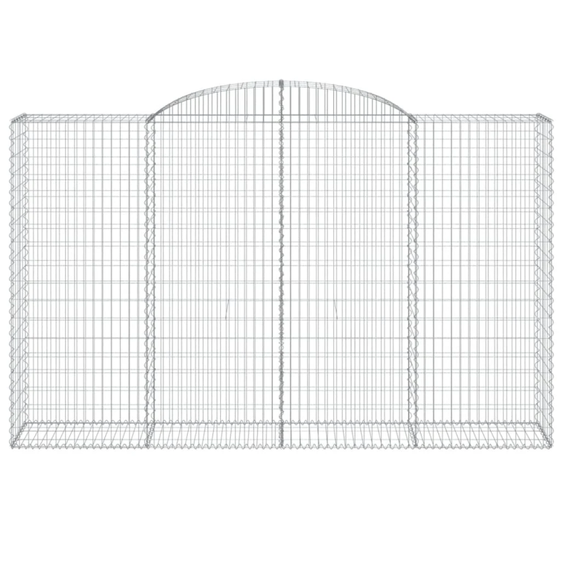 vidaXL arkveida gabiona grozi, 4 gb., 300x50x180-200cm, cinkota dzelzs