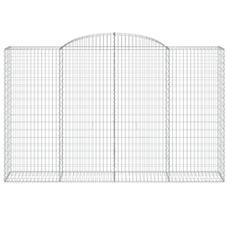 vidaXL arkveida gabiona grozi, 8 gb., 300x50x180-200cm, cinkota dzelzs