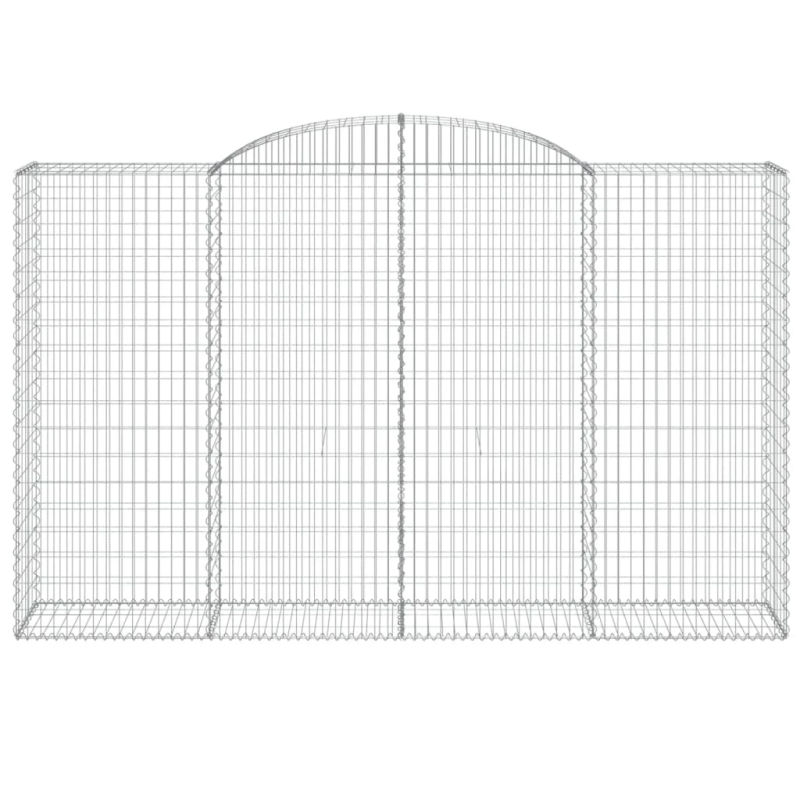 vidaXL arkveida gabiona grozi, 10gb., 300x50x180-200cm, cinkota dzelzs