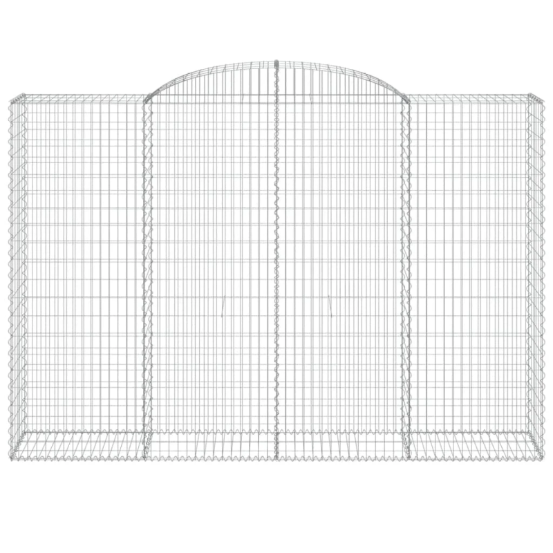 vidaXL arkveida gabiona grozi, 5 gb., 300x50x200-220cm, cinkota dzelzs