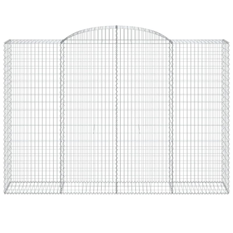 vidaXL arkveida gabiona grozi, 7 gb., 300x50x200-220cm, cinkota dzelzs