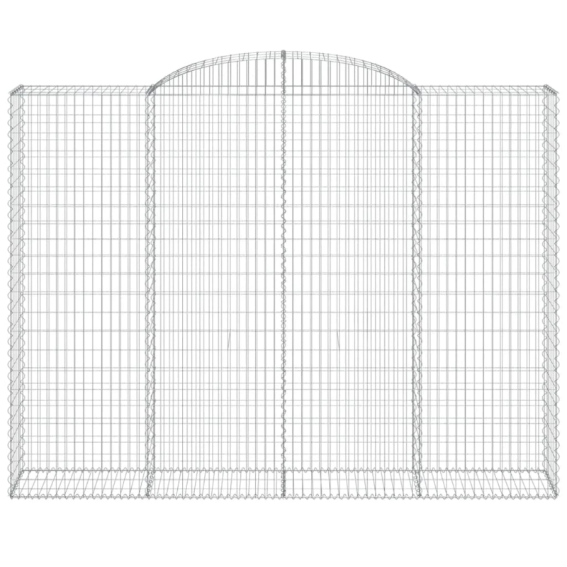 vidaXL arkveida gabiona grozi, 3 gb., 300x50x220-240cm, cinkota dzelzs