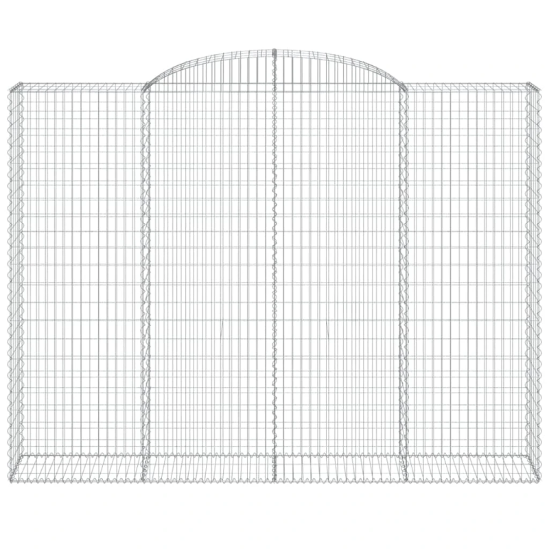 vidaXL arkveida gabiona grozi, 13gb., 300x50x220-240cm, cinkota dzelzs