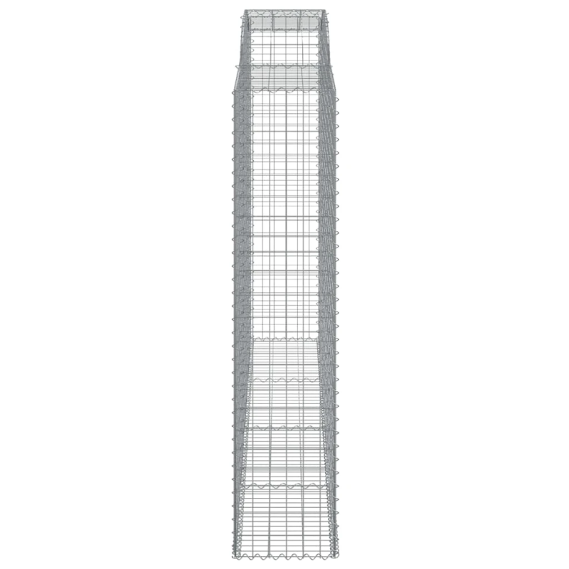 vidaXL arkveida gabiona grozi, 13gb., 300x50x220-240cm, cinkota dzelzs