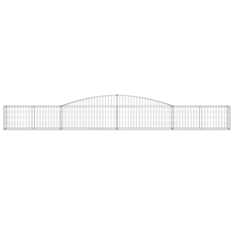 vidaXL arkveida gabiona grozi, 4 gb., 400x30x40-60 cm, cinkota dzelzs