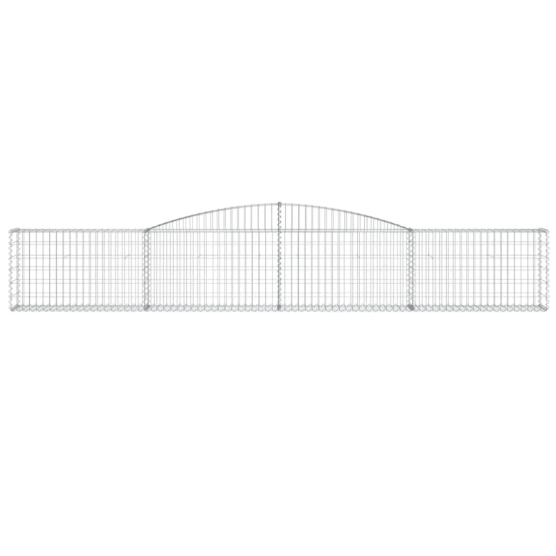 vidaXL arkveida gabiona grozi, 3 gb., 400x30x60-80 cm, cinkota dzelzs