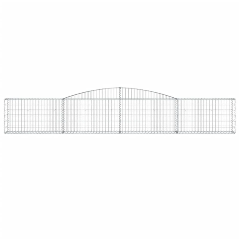 vidaXL arkveida gabiona grozi, 8 gb., 400x30x60-80 cm, cinkota dzelzs