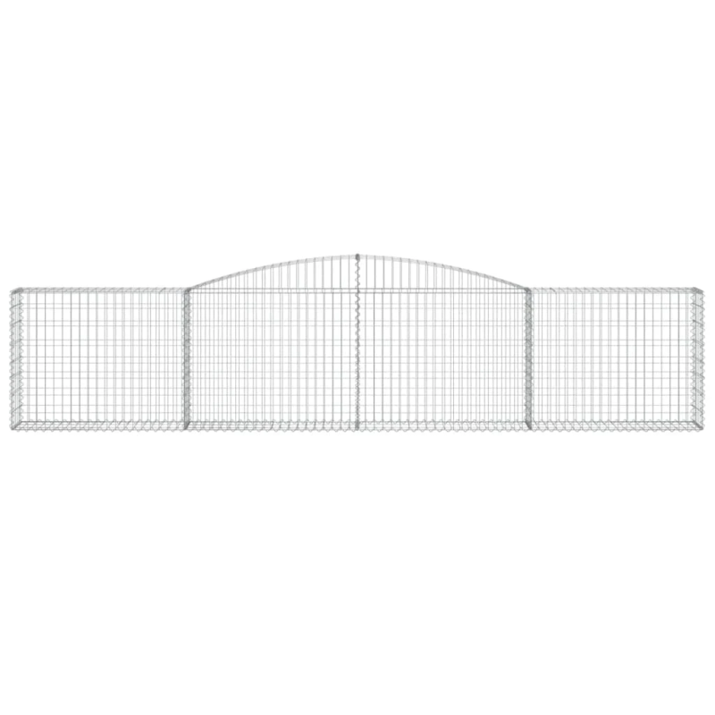 vidaXL arkveida gabiona grozi, 9 gb., 400x30x80-100cm, cinkota dzelzs