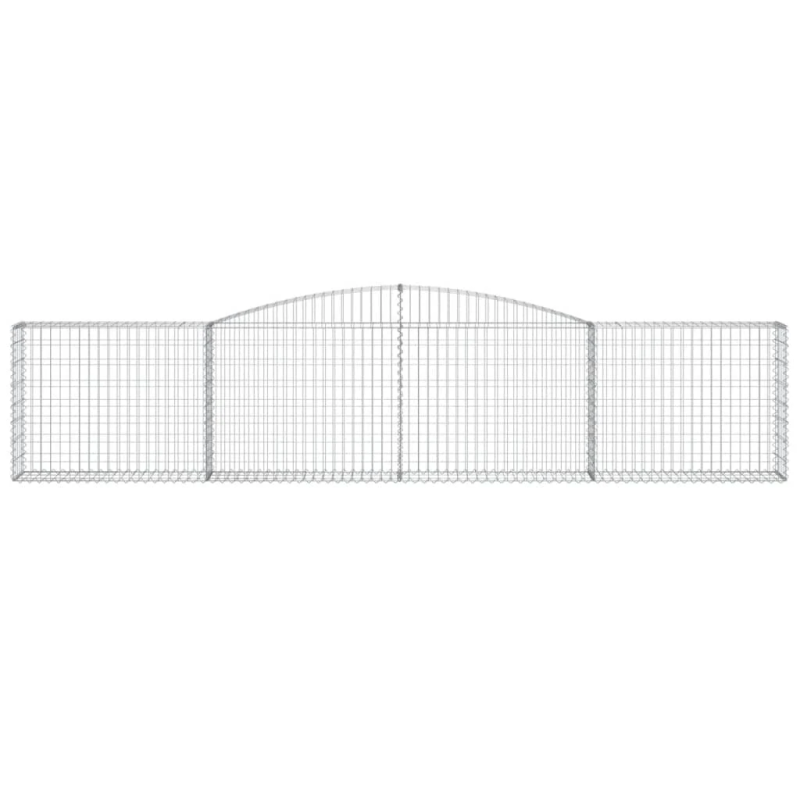 vidaXL arkveida gabiona grozi, 15 gb., 400x30x80-100cm, cinkota dzelzs