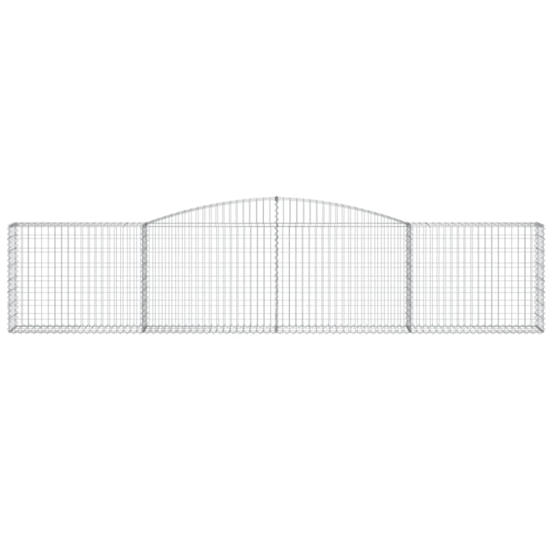 vidaXL arkveida gabiona grozi, 20 gb., 400x30x80-100cm, cinkota dzelzs