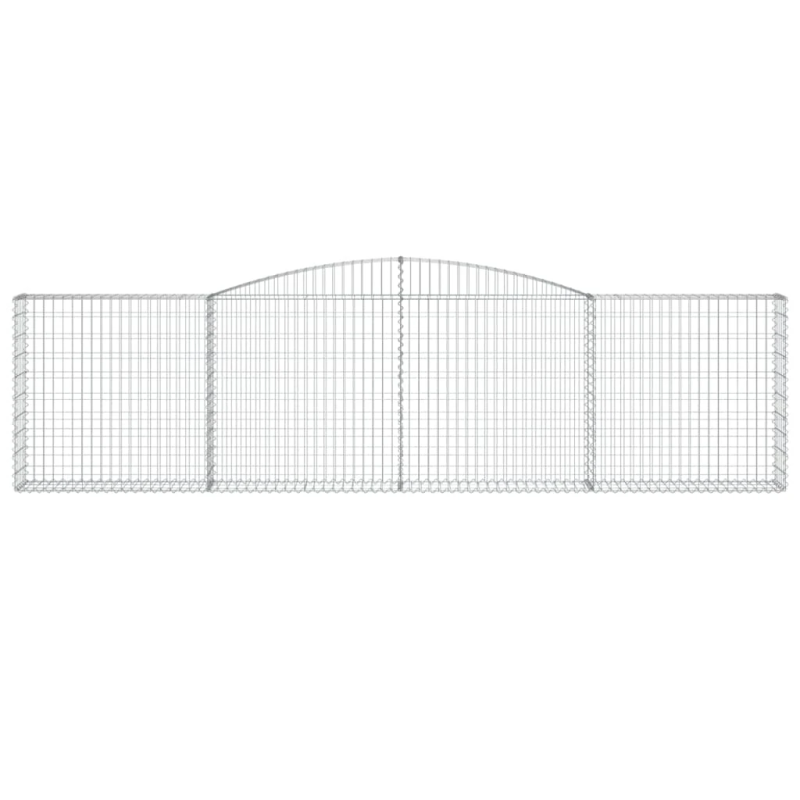 vidaXL arkveida gabiona grozi, 5 gb., 400x30x100-120cm, cinkota dzelzs