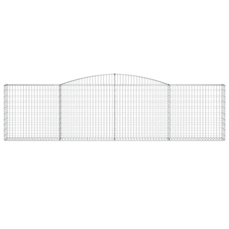 vidaXL arkveida gabiona grozi, 6 gb., 400x30x100-120cm, cinkota dzelzs