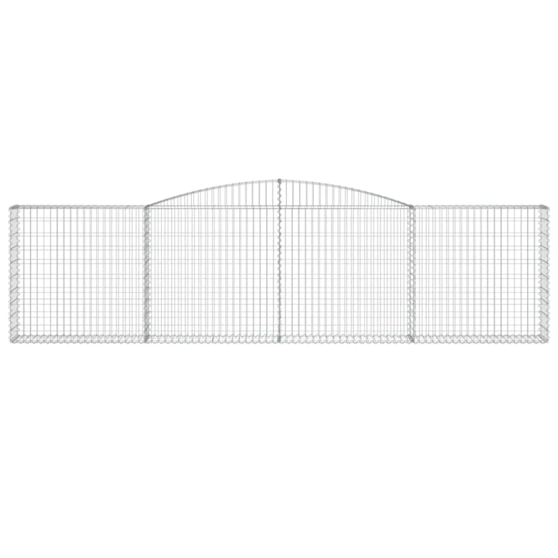 vidaXL arkveida gabiona grozi, 9 gb., 400x30x100-120cm, cinkota dzelzs