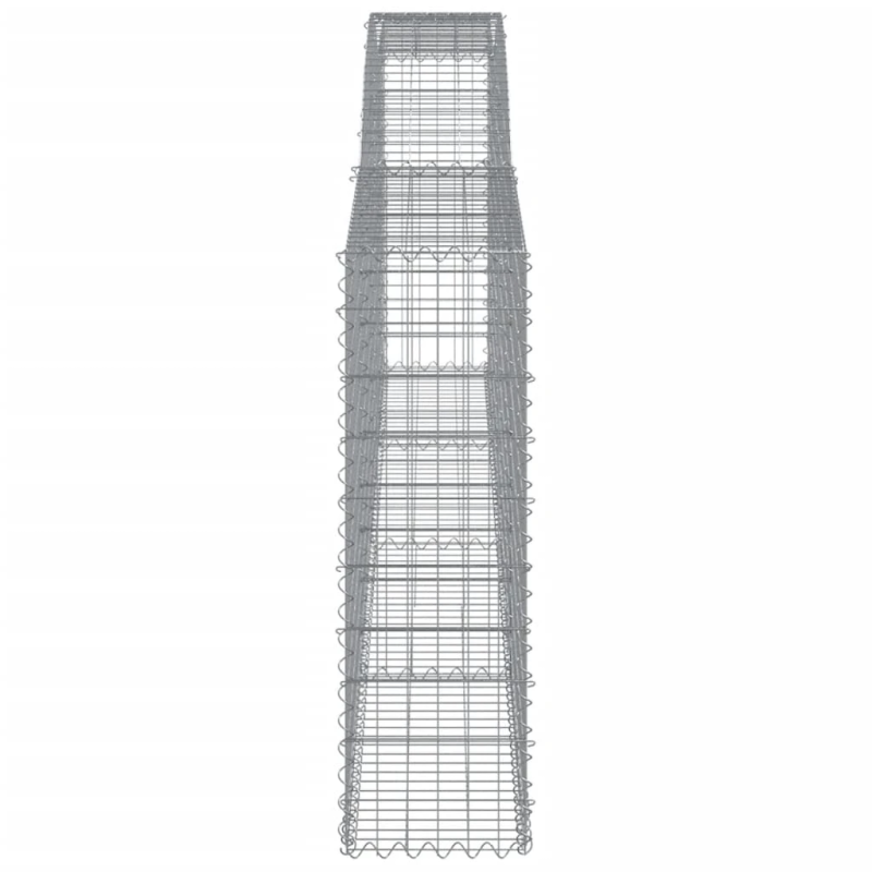 vidaXL arkveida gabiona grozi, 9 gb., 400x30x100-120cm, cinkota dzelzs