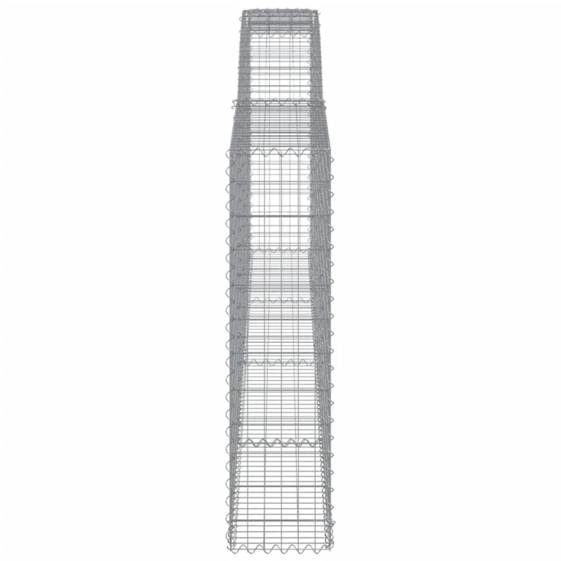 vidaXL arkveida gabiona grozi, 10gb., 400x30x120-140cm, cinkota dzelzs