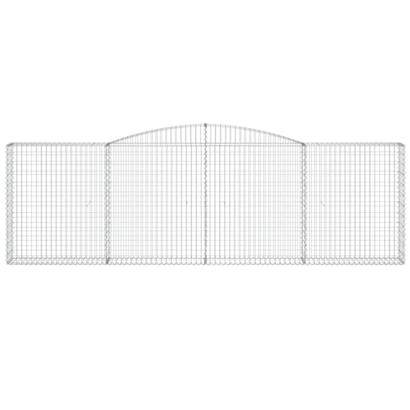 vidaXL arkveida gabiona grozi, 10gb., 400x30x120-140cm, cinkota dzelzs