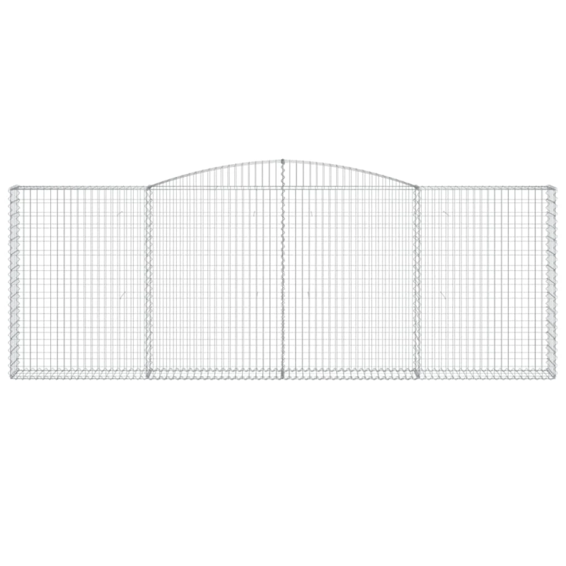 vidaXL arkveida gabiona grozi, 2 gb., 400x30x140-160cm, cinkota dzelzs