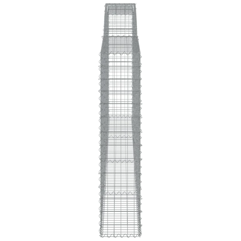 vidaXL arkveida gabiona grozi, 2 gb., 400x30x140-160cm, cinkota dzelzs