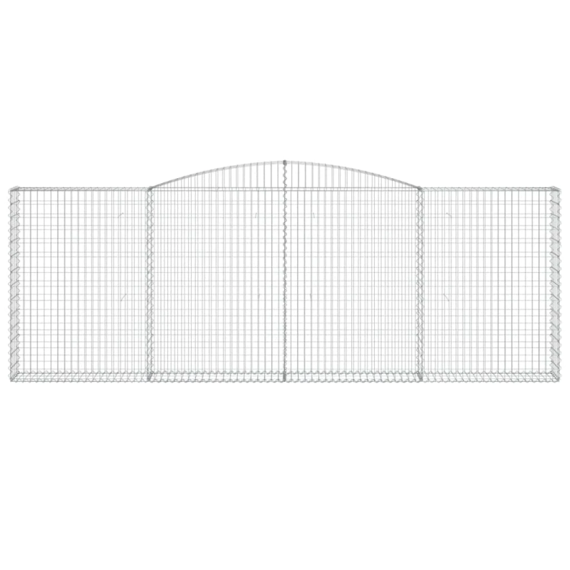 vidaXL arkveida gabiona grozi, 4 gb., 400x30x140-160cm, cinkota dzelzs