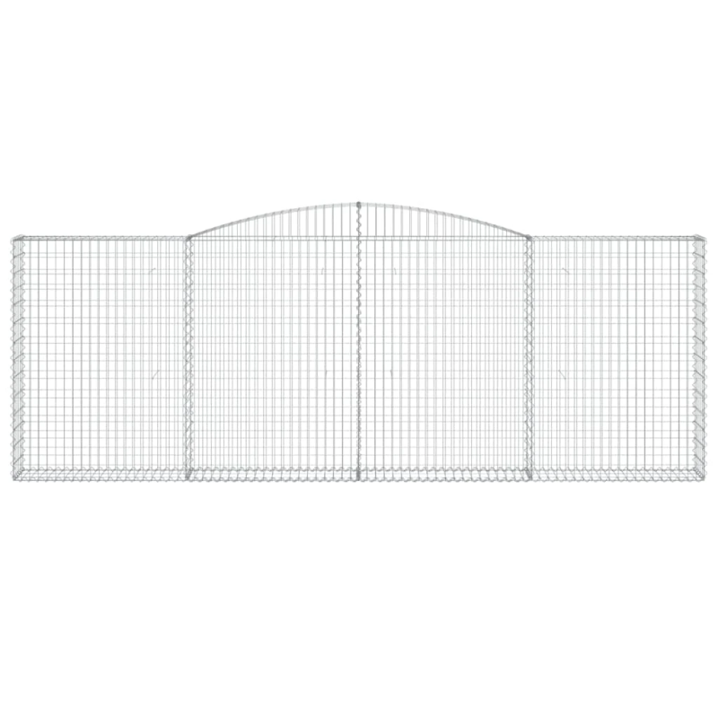 vidaXL arkveida gabiona grozi, 5 gb., 400x30x140-160cm, cinkota dzelzs