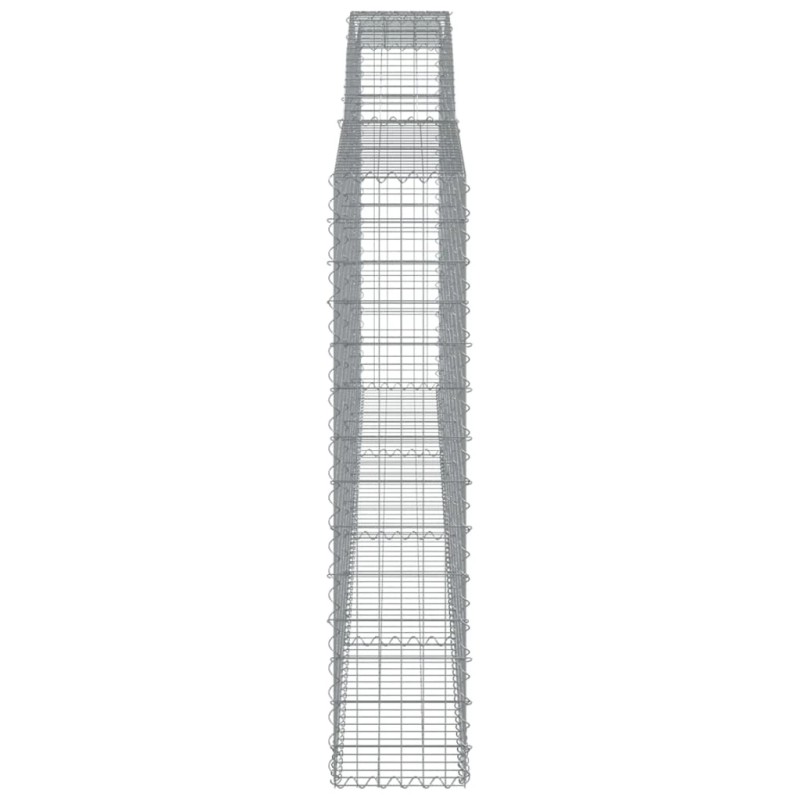 vidaXL arkveida gabiona grozi, 6 gb., 400x30x140-160cm, cinkota dzelzs