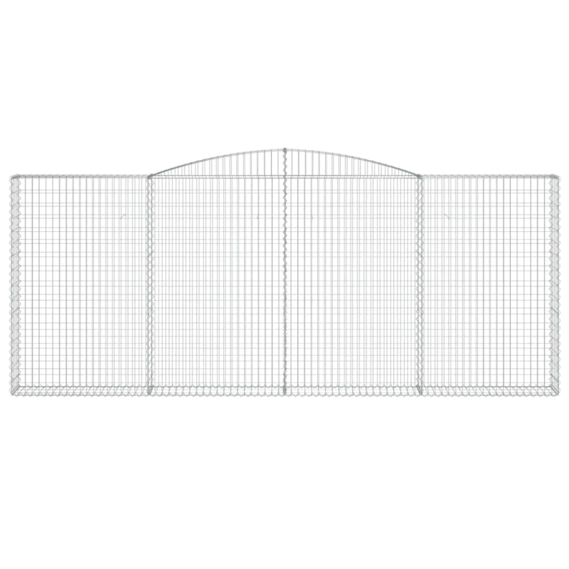 vidaXL arkveida gabiona grozi, 2 gb., 400x30x160-180cm, cinkota dzelzs