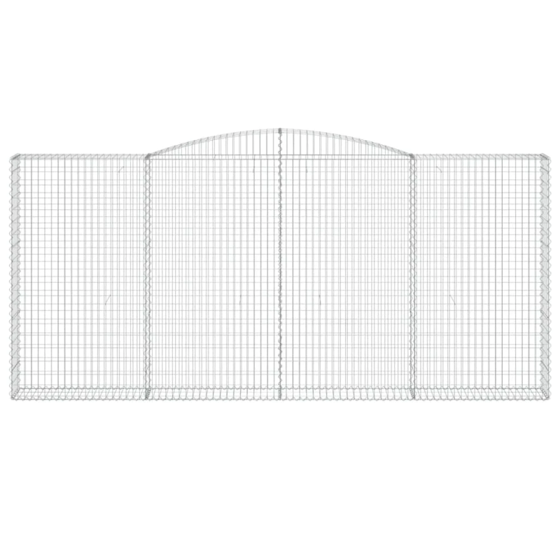 vidaXL arkveida gabiona grozi, 2 gb., 400x30x180-200cm, cinkota dzelzs