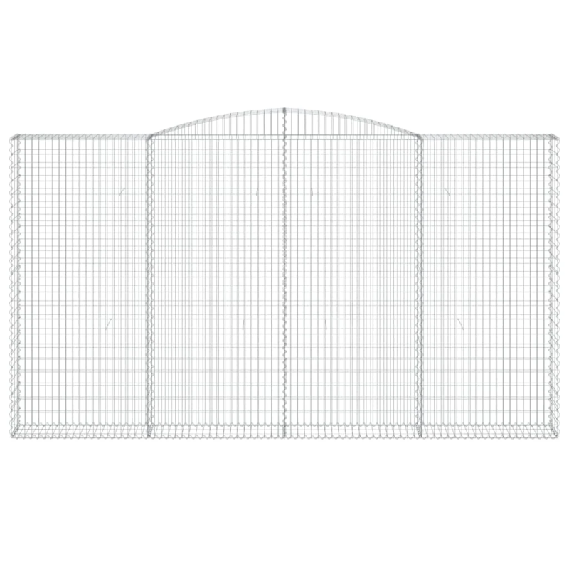 vidaXL arkveida gabiona grozi, 4 gb., 400x30x220-240cm, cinkota dzelzs