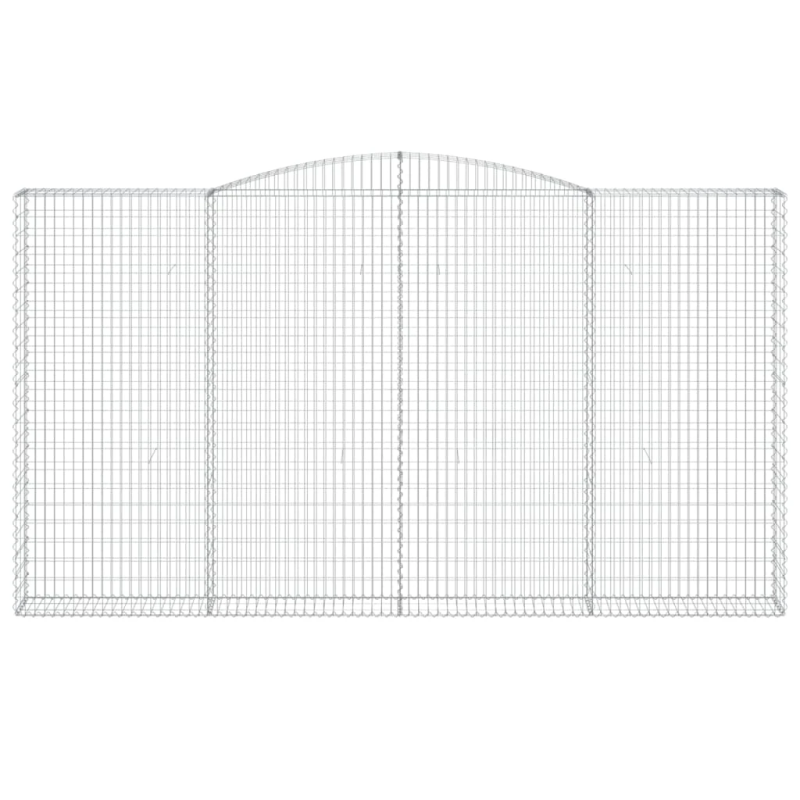 vidaXL arkveida gabiona grozi, 7 gb., 400x30x220-240cm, cinkota dzelzs