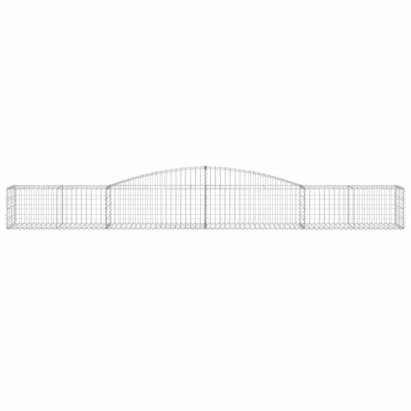vidaXL arkveida gabiona grozi, 9 gb., 400x50x40-60 cm, cinkota dzelzs